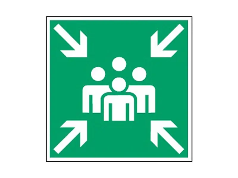 Emergency Assembly Point Sign PIC 337 PP 200x200 mm