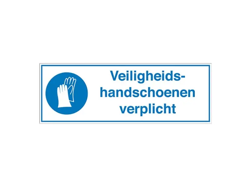 Sign safety gloves required STN 662 PP 450x150 mm
