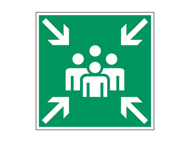Panneau de point de rassemblement d'urgence PIC 337 aluminium 200x200 mm