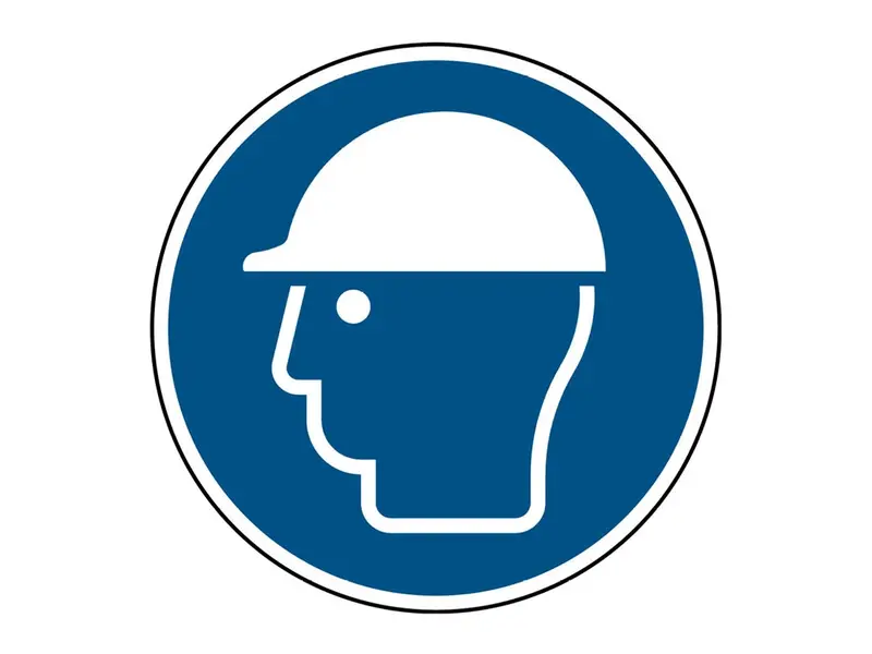Panneau « Casque de sécurité obligatoire » M014 PP ø200 mm