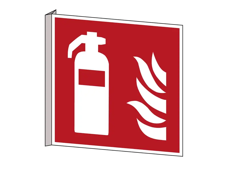Fire extinguisher sign F001 bi-directional PVC 253x253 mm