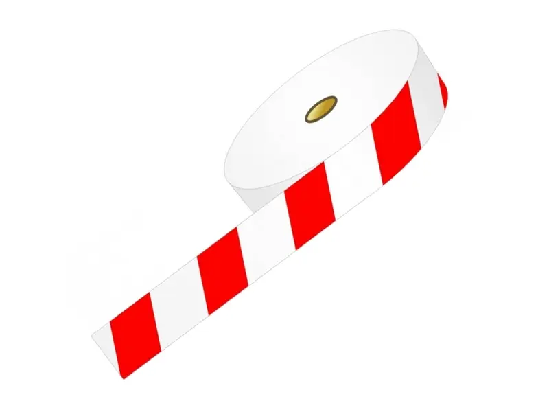 Brady afbakeningslint polyetheen gestreept 75 mm x 500 meter rood/wit