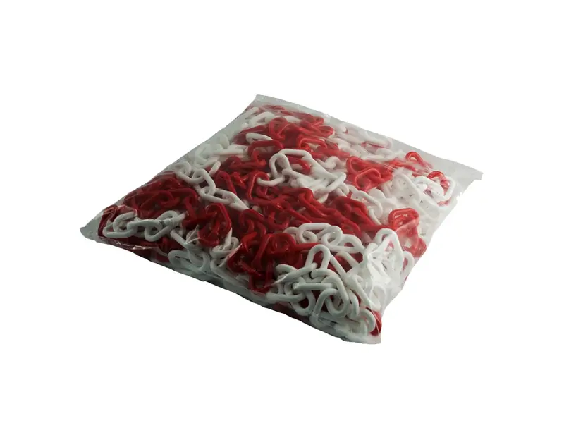 Waarschuwingsketting Brady 25 m rood-wit