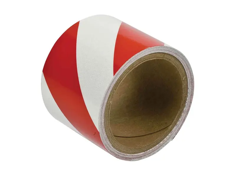 Reflective warning tape 75 mm red/white