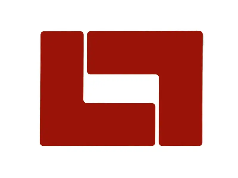 Corner marker L Toughstripe Polyester 50.8x127 mm red