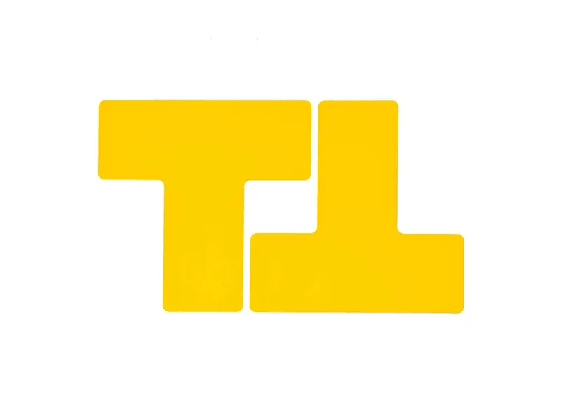 Point de jonction T Toughstripe Polyester 50,8 x 127 mm jaune