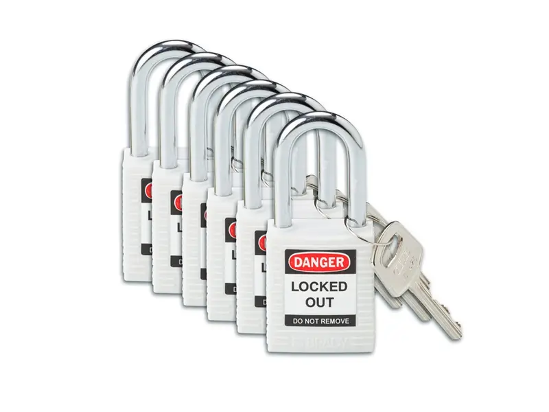 Brady 813638 Reinforced Nylon Safety Locks Danger Locked Out White