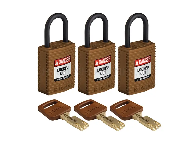 Brady 150196 SafeKey Compact Nylon safety locks Danger Locked Out brown