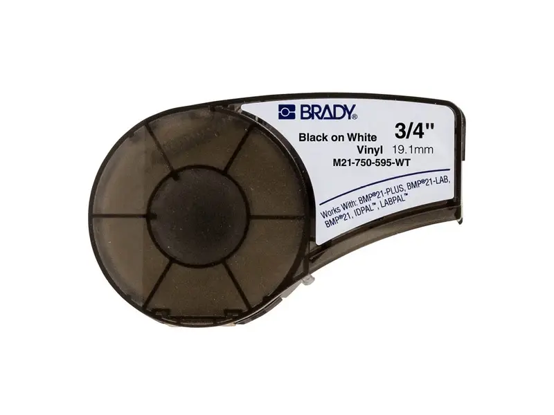 Étiquette vinyle M21-750-595-WT 19,05 mm noir sur blanc
