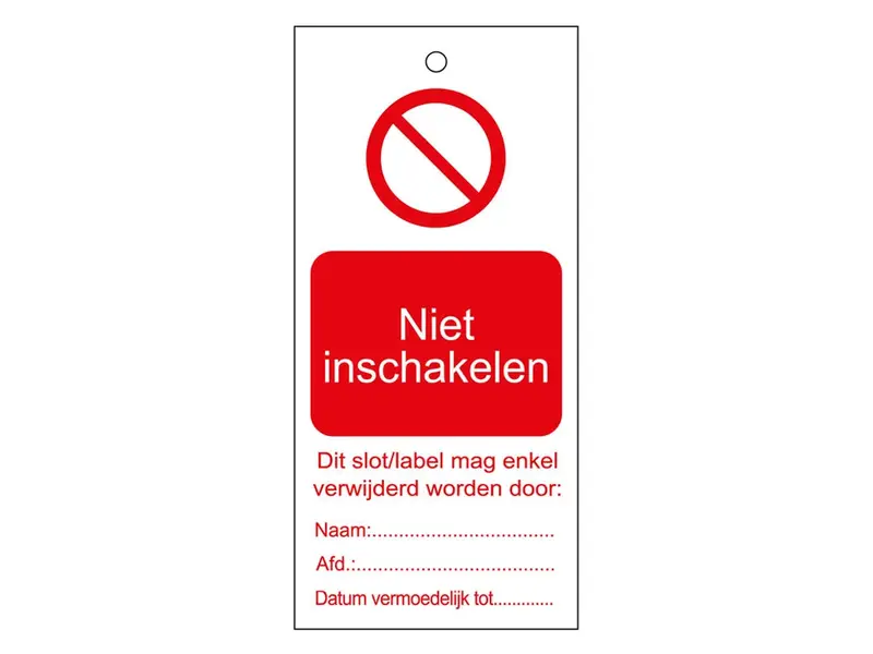 Ne pas activer l'étiquette d'avertissement 75x160 mm