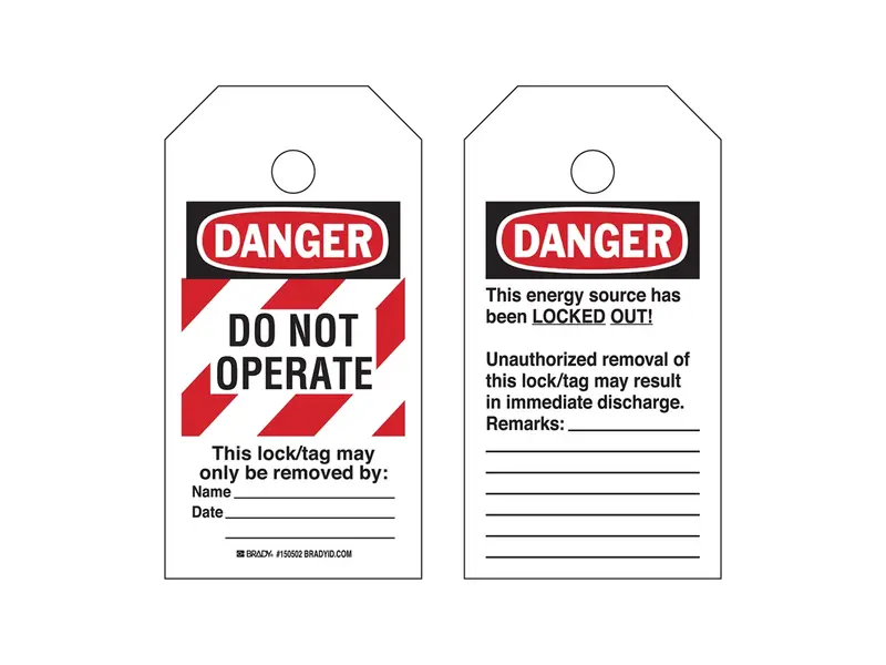 Étiquette d'avertissement à rayures rouges RipTag Danger Ne pas utiliser 76,20 x 146,05 mm