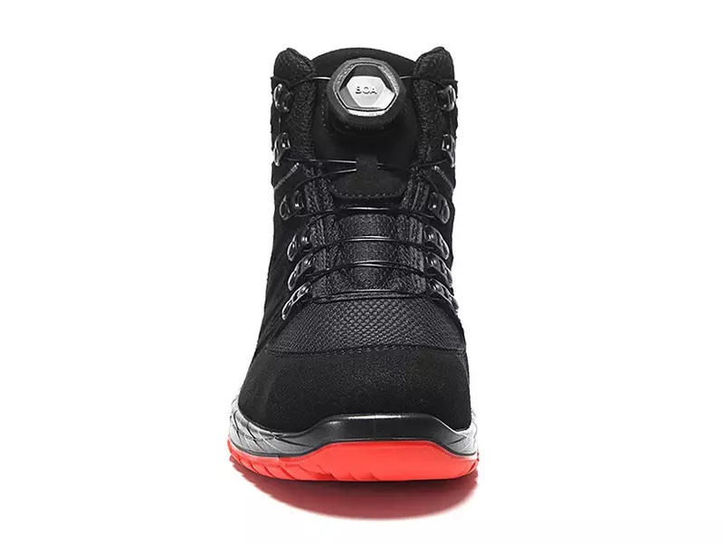 Chaussures Elten Maddox BOA noires et rouges mi-hautes S3, pointure 44