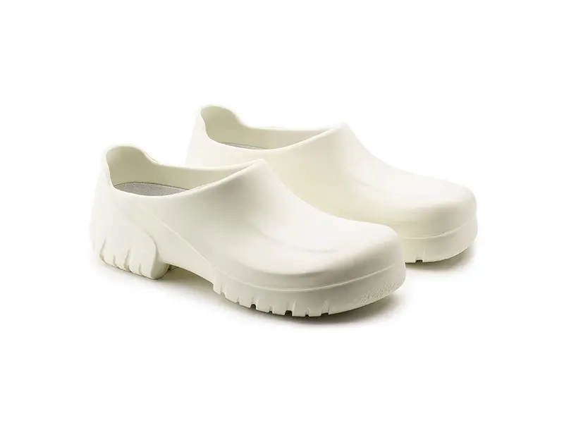 Sabot Alpro Birkenstock S2, talon fermé et embout en acier, blanc, pointure 38