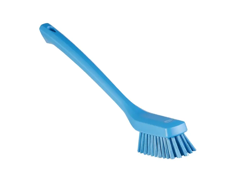 Brosse à vaisselle étroite à manche long et rigide, 420 mm, bleue, référence UK 41853