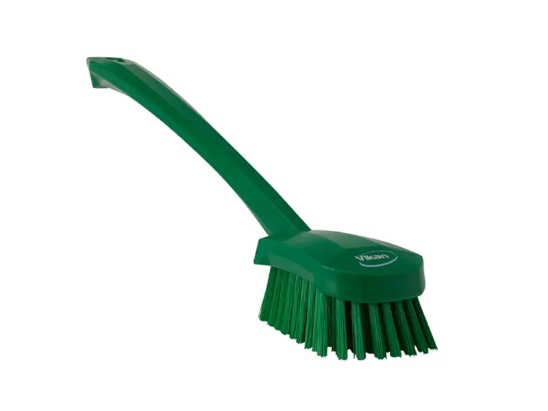Brosse à vaisselle Vikan 41862, manche long et rigide, 415 mm, verte
