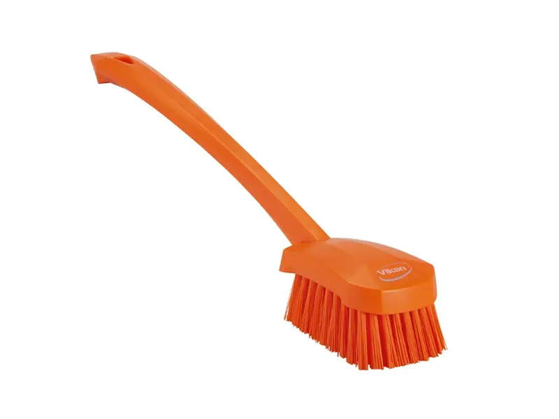 Brosse à vaisselle Vikan 41867, manche long et rigide, 415 mm, orange