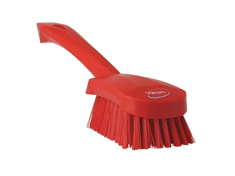 Vikan 41924 Brosse à vaisselle rigide à manche court 270 mm rouge