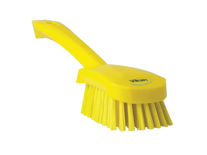 Brosse à vaisselle Vikan 41926, manche court rigide, 270 mm, jaune