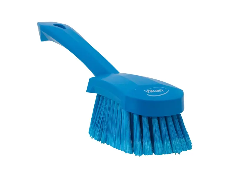Brosse à vaisselle Vikan 41943, fibres souples fendues, manche court, 270 mm, bleue