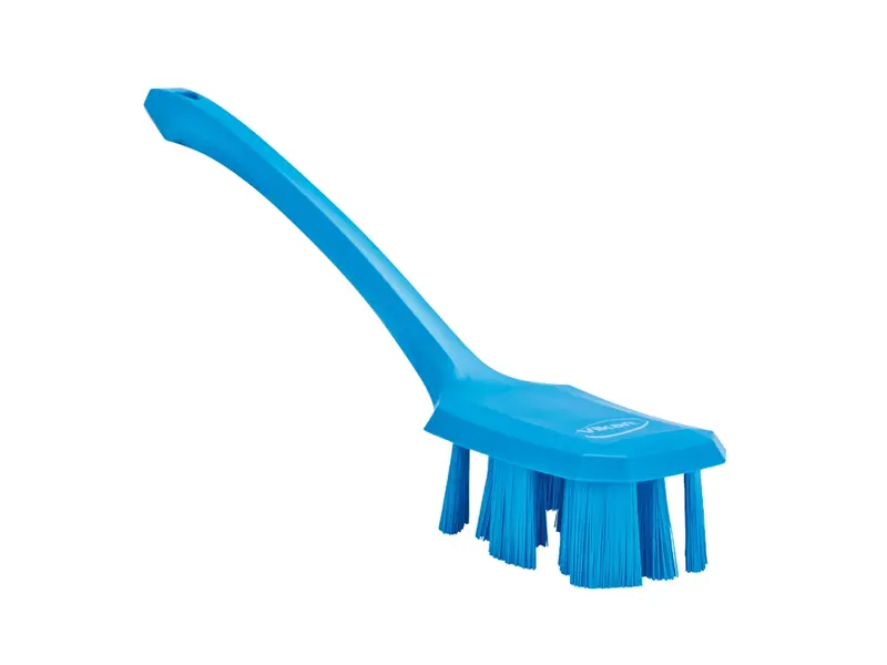 Brosse à vaisselle Vikan 41963, manche long et rigide, UST 395 mm, bleue