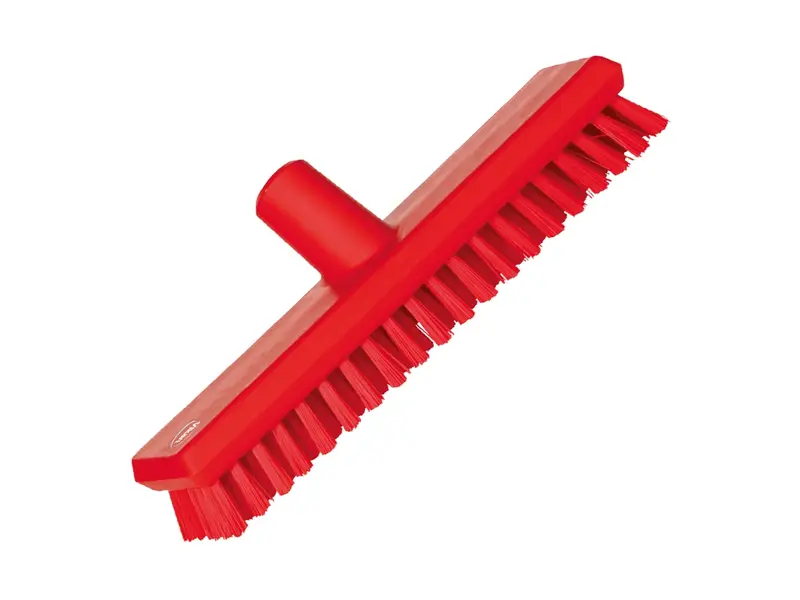 Balai à franges Vikan 70414 pour sols durs avec sortie d'eau, 270 mm, rouge