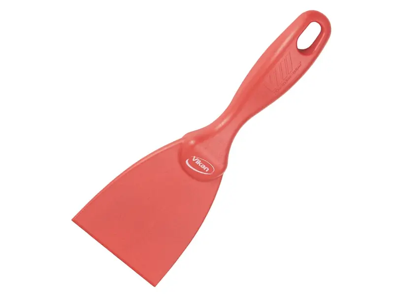 Grattoir manuel étroit Vikan 40624, détectable, en polypropylène, 75 mm, rouge