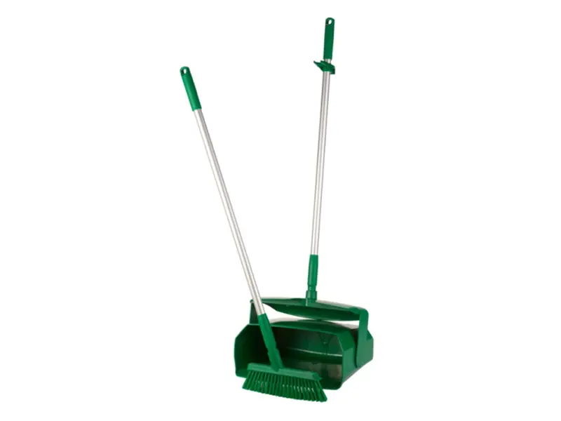 Vikan 56652 hygiënisch hotelstofblik met veger afsluitbaar 350 mm groen