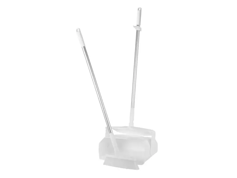 Pelle à poussière hygiénique Vikan 56655 pour hôtels, avec brosse, verrouillable, 350 mm, blanche