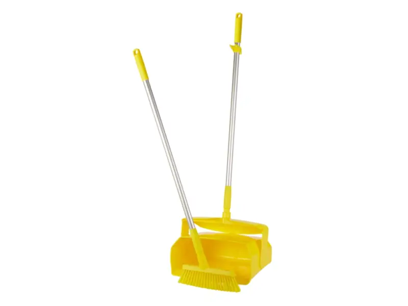 Vikan 56656 hygienic hotel dustpan with brush, lockable, 350 mm, yellow
