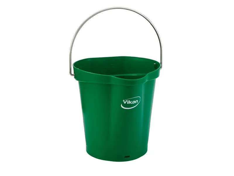 Seau Vikan 56862 avec poignée en acier inoxydable, 12 litres, vert