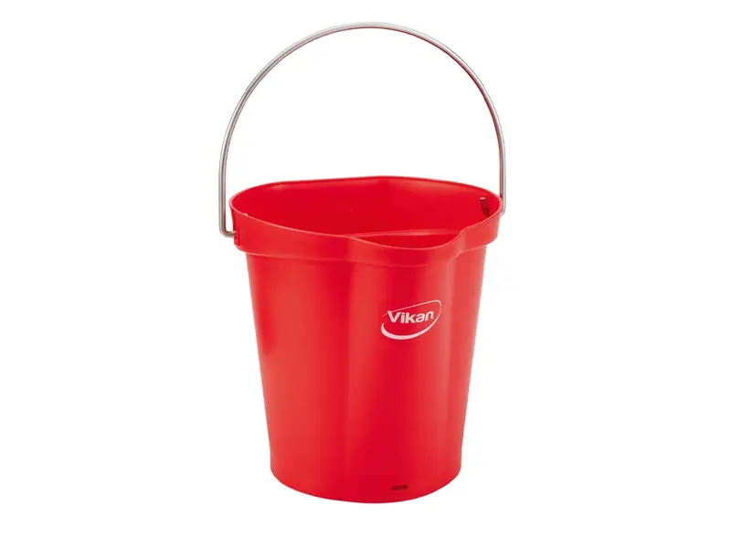 Vikan 56864 emmer met RVS hengsel 12 liter rood
