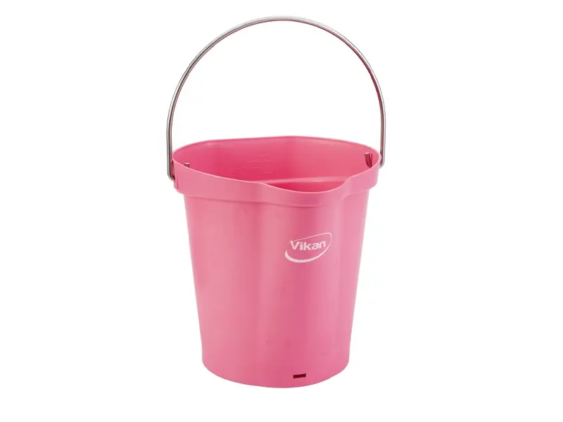 Vikan 56861 Bucket with stainless steel handle 12 liters pink