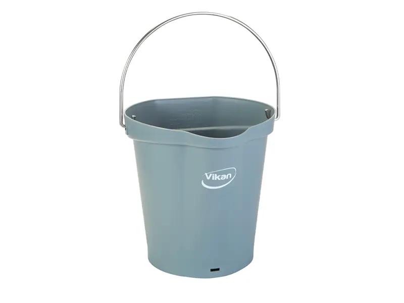 Seau Vikan 568688 avec poignée en acier inoxydable, 12 litres, gris