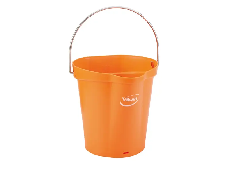 Vikan 56887 bucket with stainless steel handle 6 liters orange