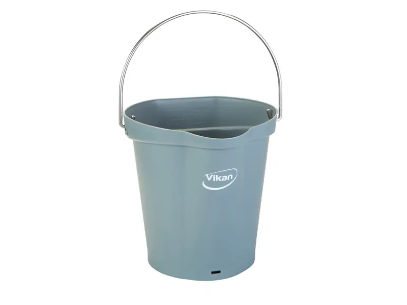 Seau Vikan 568888 avec poignée en acier inoxydable, 6 litres, gris