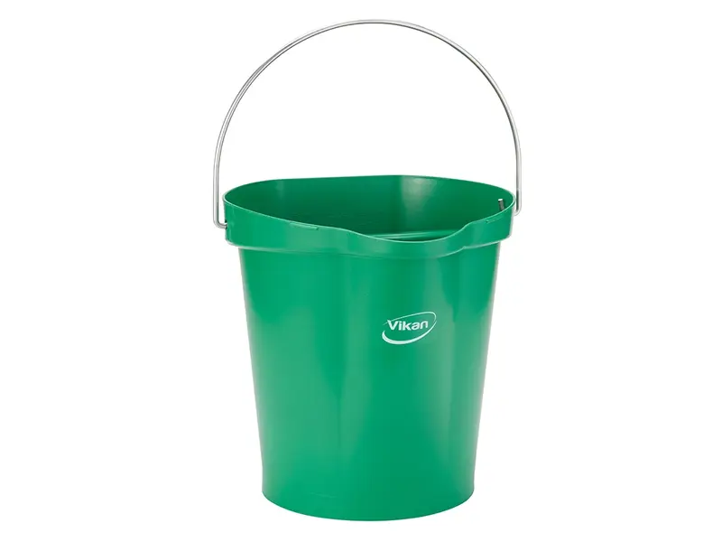 Vikan 56942 leak-proof detectable polypropylene bucket 12 liters green