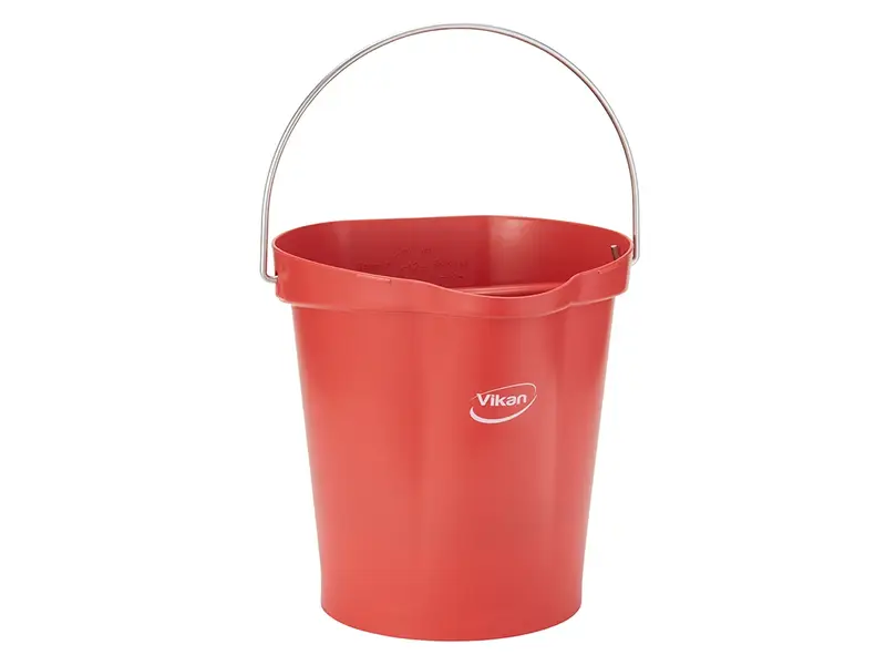 Vikan 56944 bucket leak-proof detectable polypropylene 12 liters red