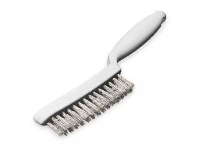 Brosse en acier inoxydable 26 x 130 mm, 3 rangées, blanche