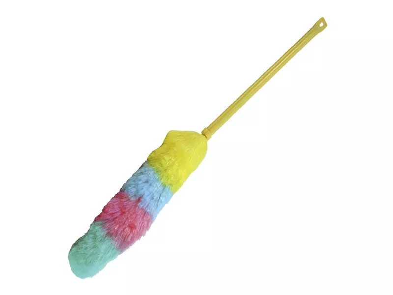 Synthetic fiber feather duster with adjustable telescopic handle 75-115 cm
