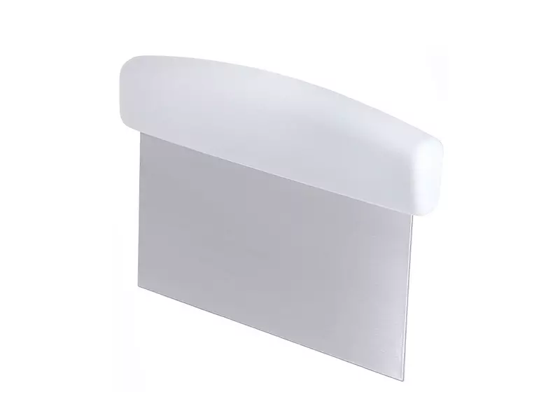 Polypropylene dough scraper with stainless steel blade 150 mm white