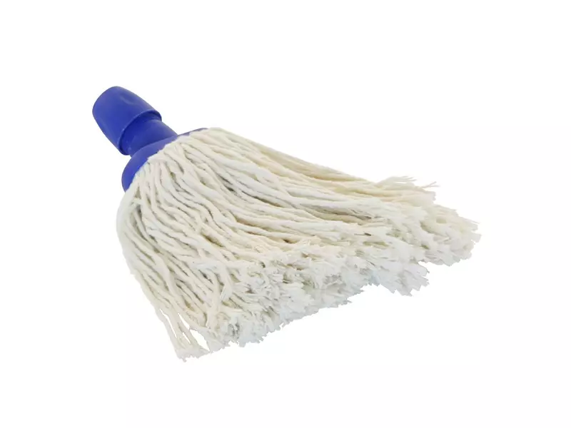 Mini balai espagnol en coton avec embout fileté 250 g bleu