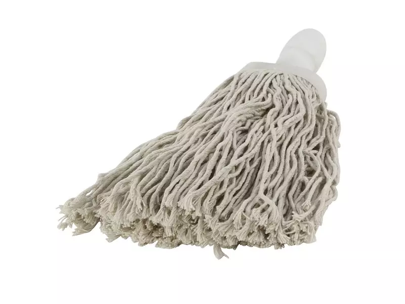 Mini balai espagnol en coton avec fixation par filetage, 250 g, blanc
