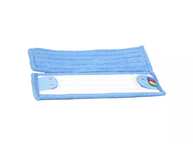 Vlakmop met flap en insteekhoezen microvezel 46x16 cm blauw