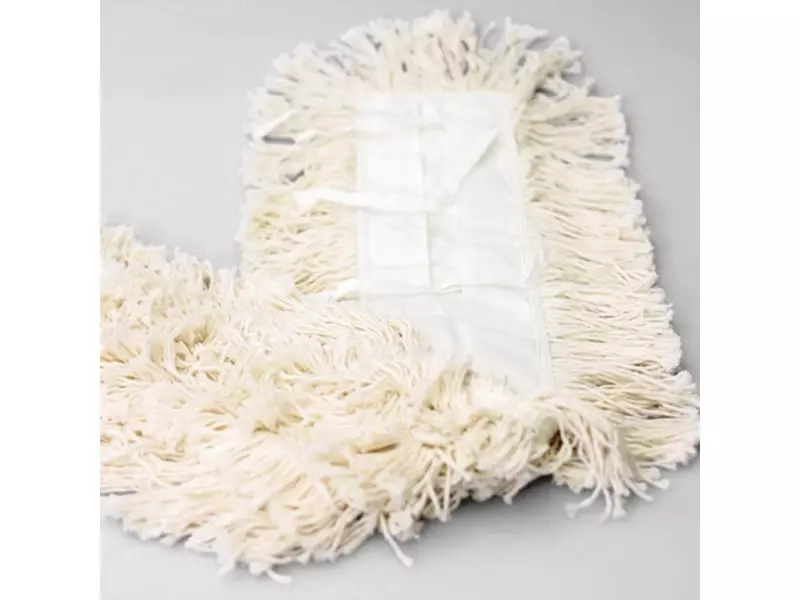 Housse de balai à franges en coton avec boutons-pression 100 cm