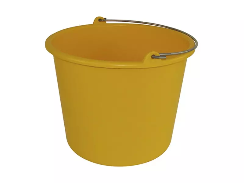 Seau en plastique jaune de 12 l