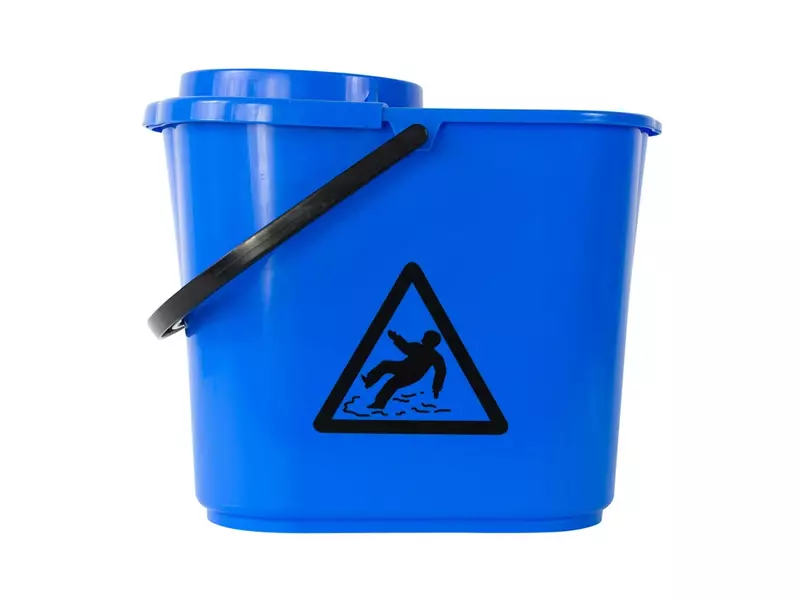 Seau à serpillière avec panier d'essorage 12 litres bleu