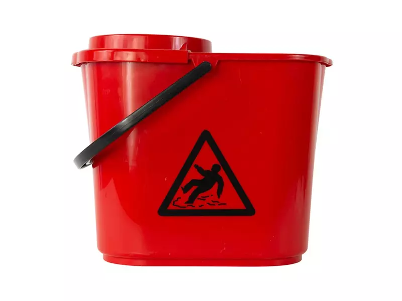 Seau à serpillière avec panier d'essorage 12 litres rouge