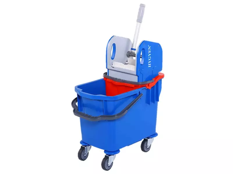 Poubelle double à roulettes en plastique avec système multi-pression de 25 et 8 litres
