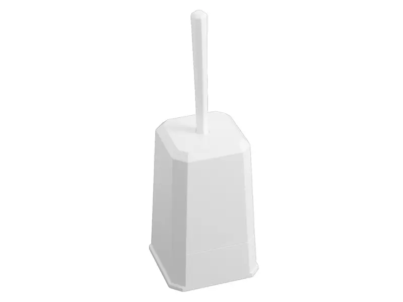Brosse de toilette et support Euro Products Pearl, blanc fermé