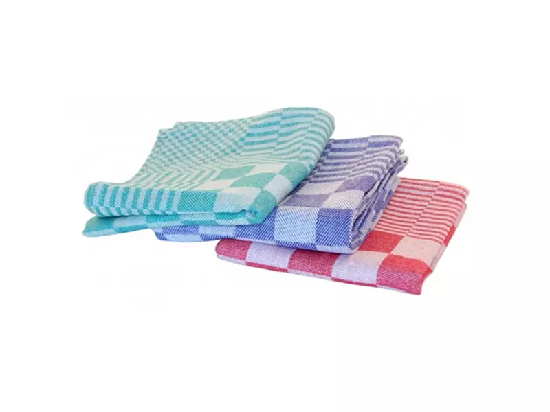 Checked tea towel 70x70 cm red